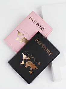 2pcs/Set Couple Travel Passport Holder, Ultra-Thin Passport Wallet, Lightweight Passport Card Case, Travel Accessories Set, Passport Holder For Men & Women, Suitable For Vacation, Hotel, Cruise, Back To School, Beach, Summer Holiday - Multicolor - View 5