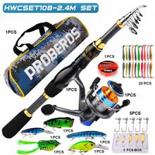 PRO BEROS Proberos Fishing Rod Kit,  4.9FT-7.9FT Carbon Fiber Reel Combo Pole And Telescopic Fishing With Line Lures Tackle Hooks Reel Carrier Bag For Adults Saltwater Freshwater Travel - Multicolor - View 12