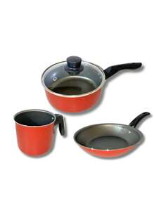 Pan Set 16 Frying Pan 16 And Mug 12 Marcolar Nonstick - 紅色 - 查看 1
