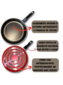 Pan Set 16 Frying Pan 16 And Mug 12 Marcolar Nonstick - 紅色 - 查看 2