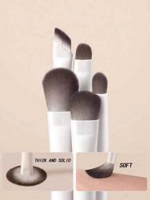 5pcs Powder, Blush And Detail Makeup Brushes Set