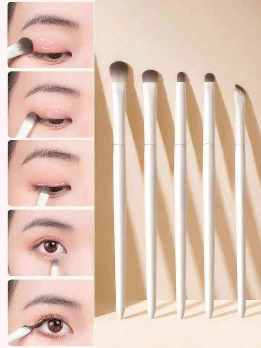 5pcs Powder, Blush And Detail Makeup Brushes Set