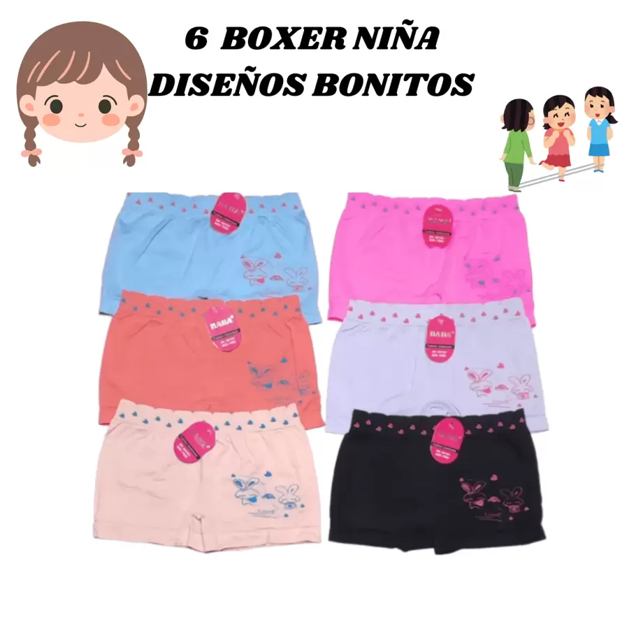 6 Boxer Niñas Calzones Ropa De Cama Para Niñas Accesorios LEODY