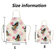 1 件狗 & 甜甜圈 & 爱 & 坐骑 3D 图案亚麻围裙适用于厨房烹饪家居使用 - 彩色 - 查看 10