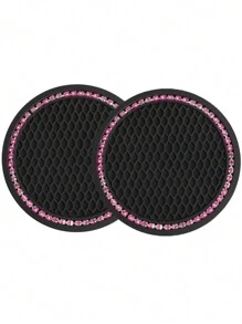 2Pcs Multifunctional Car Coaster Water Cup Slot Non-Slip Mat Silica Pad Cup Holder Mat Auto Interior Decoration Accessories Best Seller Gifts