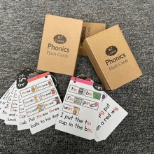 I Can Read Phonics CVC Word Learning Flashcards, English Flashcards, Educational Learning Toys, Learning School Classroom Supplies, Educational Reading Toys For Indoor And Outdoor Reading (Some Accessories Are Random, With Two Metal Rings Included), Best Gift (Style Random)