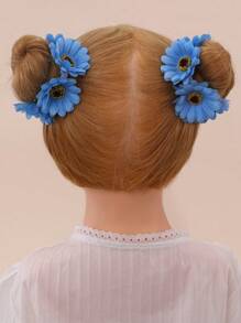 2pcs Daisy Flower Hair Ties For Girls, Daily Decoration - Multicolor - View 17