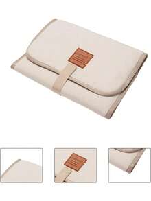 1pc  Foldable Nappy Changing Mat, Diaper Pad Waterproof Travel Changing Mat With Infant Urinal Pad Baby Changing Kit For Home Travel Outside - Apricot - View 3