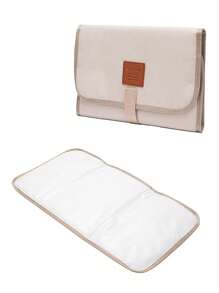 1pc  Foldable Nappy Changing Mat, Diaper Pad Waterproof Travel Changing Mat With Infant Urinal Pad Baby Changing Kit For Home Travel Outside - Apricot - View 1