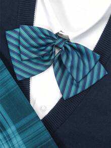 pooting bear 1 szt. Damski krawat w kratę z kokardą w stylu retro, odpowiedni do codziennych dekoracji, szkoły, stroju JK - Wielokolorowe - Zobacz 3