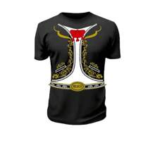 Playera Traje Charro Mariachi Mexicana Patria Grito Independencia 16 De Septiembre Unisex - Negro - Ver 1