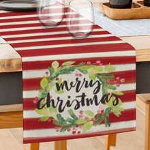1 件 13*72 英寸圣诞桌旗，配有其他各种图案，家庭厨房餐桌装饰季节性节日桌旗，适用于室内和室外派对装饰、家居装饰、圣诞装饰、派对用品 - 彩色 - 查看 19