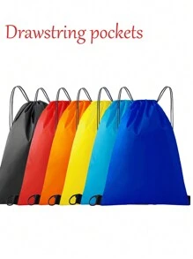 Blank Polyester Drawstring Backpack, Sports Bag, Water Resistant For Customization