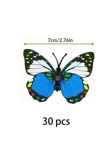 15/30/60/200 pièces Papillons 3D réalistes de couleurs aléatoires, à double face adhésive, décoration murale pour salon, chambre à coucher, luminaire, décoration de maison, décoration de fête d'anniversaire et de festival, autocollants, décalcomanie murale, décalcomanie vinyle pour décorations de maison, articles de décoration de printemps pour rafraîchir votre maison, autocollants de décoration Rama, cadeaux de remise des diplômes