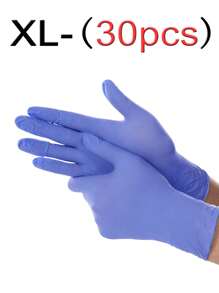 30/60/100 只/袋粉色、白色、蓝色、紫色、黑色一次性丁腈手套，非常适合厨房、洗碗、清洁、美容院、染发、酒店、防水、清洁、洗衣、以及水产养殖食品加工家庭清洁日常使用和 DIY 树脂制作工具，不含乳胶、无粉、厨房、浴室、家庭、家居用品