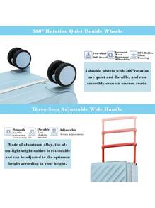 Sea Choice Carry On Luggage With Front Laptop Compartment Lock Pocket Hard Shell PC Aluminum Frame Closure Spinner Travel Trolley With YKK Zipper TSA Lock - Blue - View 2