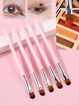 5pcs/Set Eye Makeup Brushes New Design, Eye Shadow Brushes For Beginners, Portable Beauty Makeup Tools,Eyebrow Brush,Eyeshadow Brush,Spoolie,Spoolie Brush