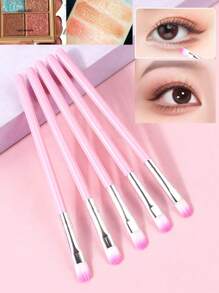 5支/套眼部化妆刷，新款设计，适合初学者的眼影刷，便携式美妆工具，包含眉刷、眼影刷、螺旋刷等。