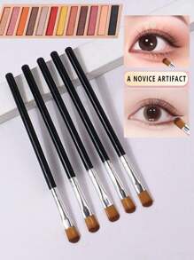 5支/套眼部化妆刷，新款设计，适合初学者的眼影刷，便携式美妆工具，包含眉刷、眼影刷、螺旋刷等。