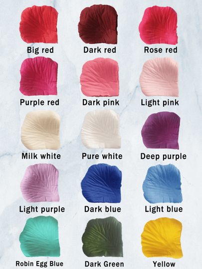 1000pcs 15-Color Rose Petals, Artificial Flowers For Wedding Decoration, Party Decoration, Gift Box Filler, Alternative To Raffia