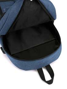 Large Capacity Casual Backpack For Women, First Day Of School, College Backpack - Navy Blue - View 7