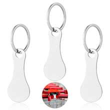 Mini Aluminum Keychain Shopping Cart Token - Small Aldi Quarter Stand Keychain, Suitable For Grocery Shopping Carts, 3 Pieces Silver, Silver - Multicolor - View 10