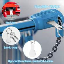 Mini Aluminum Keychain Shopping Cart Token - Small Aldi Quarter Stand Keychain, Suitable For Grocery Shopping Carts, 3 Pieces Silver, Silver - Multicolor - View 3