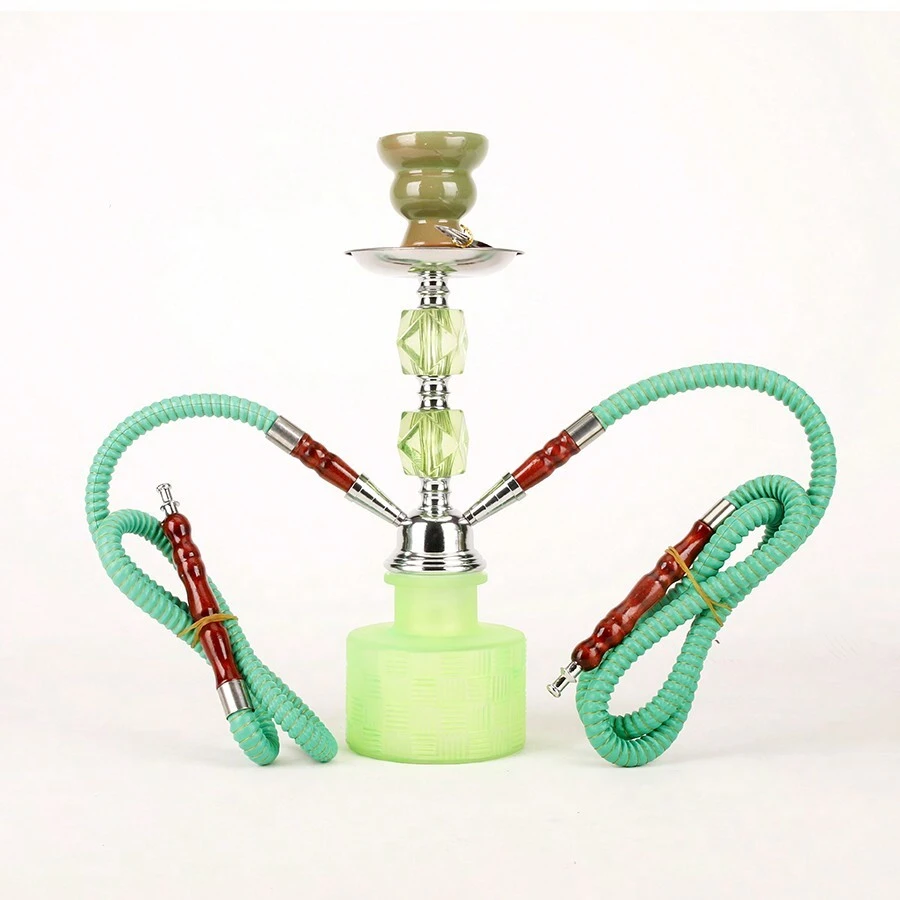 1pc Arabic Style Hookah Set With Dual Glass Pipes - one-size - View 1