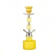 1pc Arabic Style Hookah Set With Dual Glass Pipes - one-size - View 5