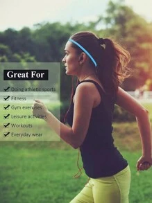 1/5pcs,Fashionable Non-Slip Silicone Grip Headbands For Women - Sweat-Wicking, Elastic Hair Bands In Vibrant Colors For Yoga & Running - Multicolor - View 3