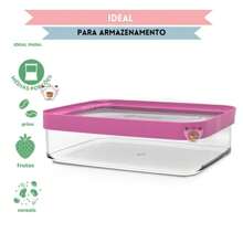 Kit 2 Peças Potes Hermerticos 1100ml Para Frios Presunto Queijo Anti Impacto Medias Porcoes Porta Mantimentos Para Grãos Frutas Cereais Maracarrao