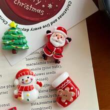 7 piezas/set de imanes de refrigerador de Navidad y Año Nuevo - decoración de cocina con patrones de Papá Noel, muñeco de nieve y galletas de jengibre - Multicolor - Ver 3