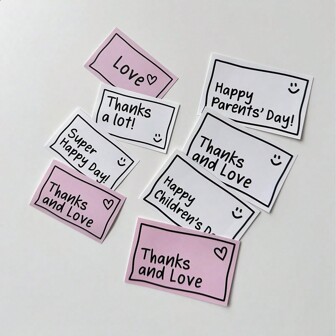 30张简约风格长方形贺卡，生日礼物，鲜花花束包装感谢卡