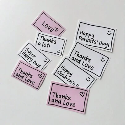 30张简约风格长方形贺卡，生日礼物，鲜花花束包装感谢卡