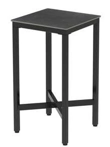 Square Kitchen Bar Table Counter Breakfast Dining Table Black Coffee Table Metal Legs With Footrest For Kitchen Dining Room Patio - Black - View 5