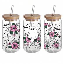 Four Adorable Halloween UV DTF Stickers For Cups, Ideal For Use On Mugs, Bottles, Laptops, And Craft Projects - Multicolor - View 4
