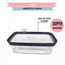 Pote Hermético 1500ml  Anti Impacto Medias Porcoes Porta Mantimentos Para Bolos, Pães , Bolacha, Torrada