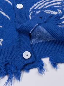 Áo khoác cardigan nam cao cấp ANDREILEE, áo len dài tay cài nút kiểu dáng thường ngày, phong cách đường phố. - Màu xanh lam - Xem 9