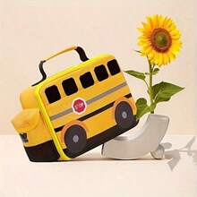 1pc School Bus Shape Thermal Lunch Box For Boys And Girls School Lunch Bags Reusable Cooler Thermal Lunch Bag For Picnic Meals Back To School Back To School Lunch Kit School Stuff For School Lunch Box Bag Home Essentials Back To School Supplies Insulated Woman For Women Ladies - Yellow - View 8