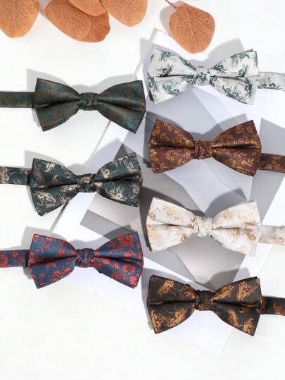 1pc Men Casual Floral Print Elegant Neck Tie Suitable For Party And Daily Wear Men Necktie