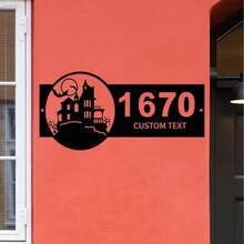 1pc Personalized Halloween Family Name House Metal Address Metal Sign - Custom Spooky Wall Art Decor - Multicolor - View 7