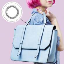 5pcs Metal Spring O Rings Clip Carabiner Snap Rings Zinc Alloy Spring O Ring Round Spring Snap Carabiner Clip Buckle Karabinerring For Keyrings Buckle,Bags,Purses - Silver - View 7