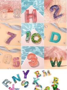 Alphabet Silicone Resin Casting Molds Kit, Reversed Letters & Numbers Epoxy Casting Molds With Pin Vise Set For DIY Making Keychain/House Number Resin Crafts