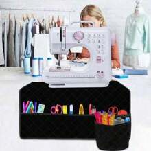 Neue Design Nähmaschinen Matte mit Tasche, Nähmaschinen Organizer Tasche, Werkzeugtasche, Nähkasten, Nählaufzettel - Schwarz - Übersicht 1
