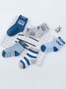 5 đôi tất dài đến giữa bắp chân cho bé trai có họa tiết ô tô nhiều màu sắc, phù hợp để mặc hàng ngày, mọi mùa - Nhiều màu - Xem 3