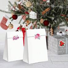 500 张玫瑰花贴纸，可爱卡通美学贴纸卷自粘密封剪贴簿卡片信封手工工艺品、水瓶、日记本、礼物、派对用品（1 英寸标签/10 种图案） - 玫瑰紅 - 查看 4