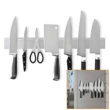 Magnetic Refrigerator 19.7-Inch Magnetic Knife Holder-Double-Sided Refrigerator Magnetic Knife Belt-Magnetic Knife Bar-304 Stainless Steel Kitchen Tool Holder/Rack - Silver - View 4
