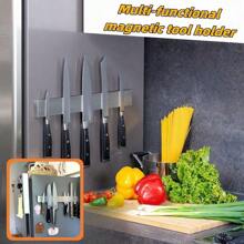 Magnetic Refrigerator 19.7-Inch Magnetic Knife Holder-Double-Sided Refrigerator Magnetic Knife Belt-Magnetic Knife Bar-304 Stainless Steel Kitchen Tool Holder/Rack - Silver - View 2