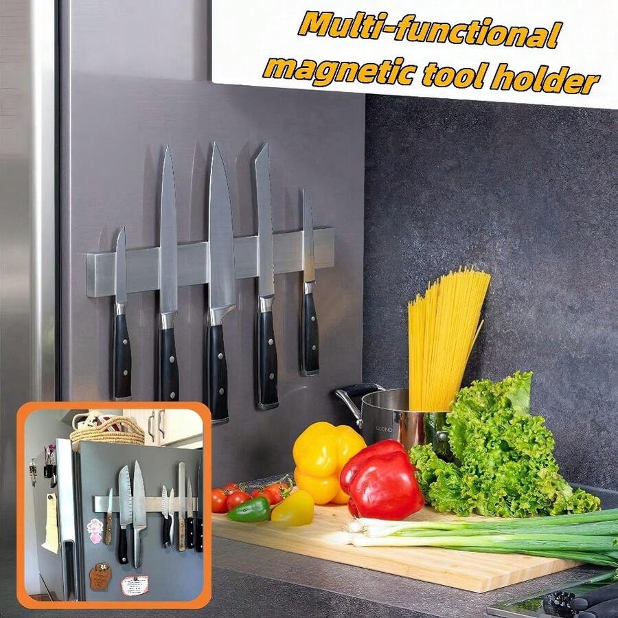 Magnetic Refrigerator 19.7-Inch Magnetic Knife Holder-Double-Sided Refrigerator Magnetic Knife Belt-Magnetic Knife Bar-304 Stainless Steel Kitchen Tool Holder/Rack
