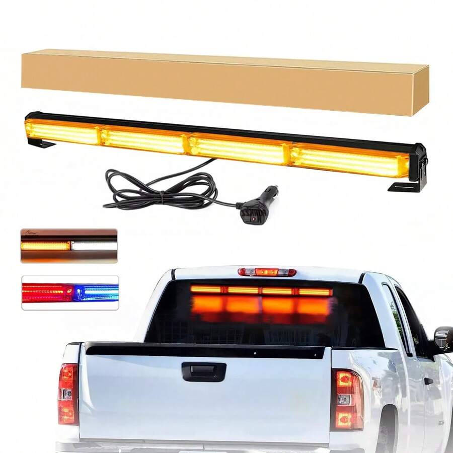 Barra Torreta Estrobo Codigo Leds COB Policia 24 Pulgad 40w, Barra de luz estroboscópica universal COB policía LED , 17 modos de flash, arra de luz estroboscópica de advertencia